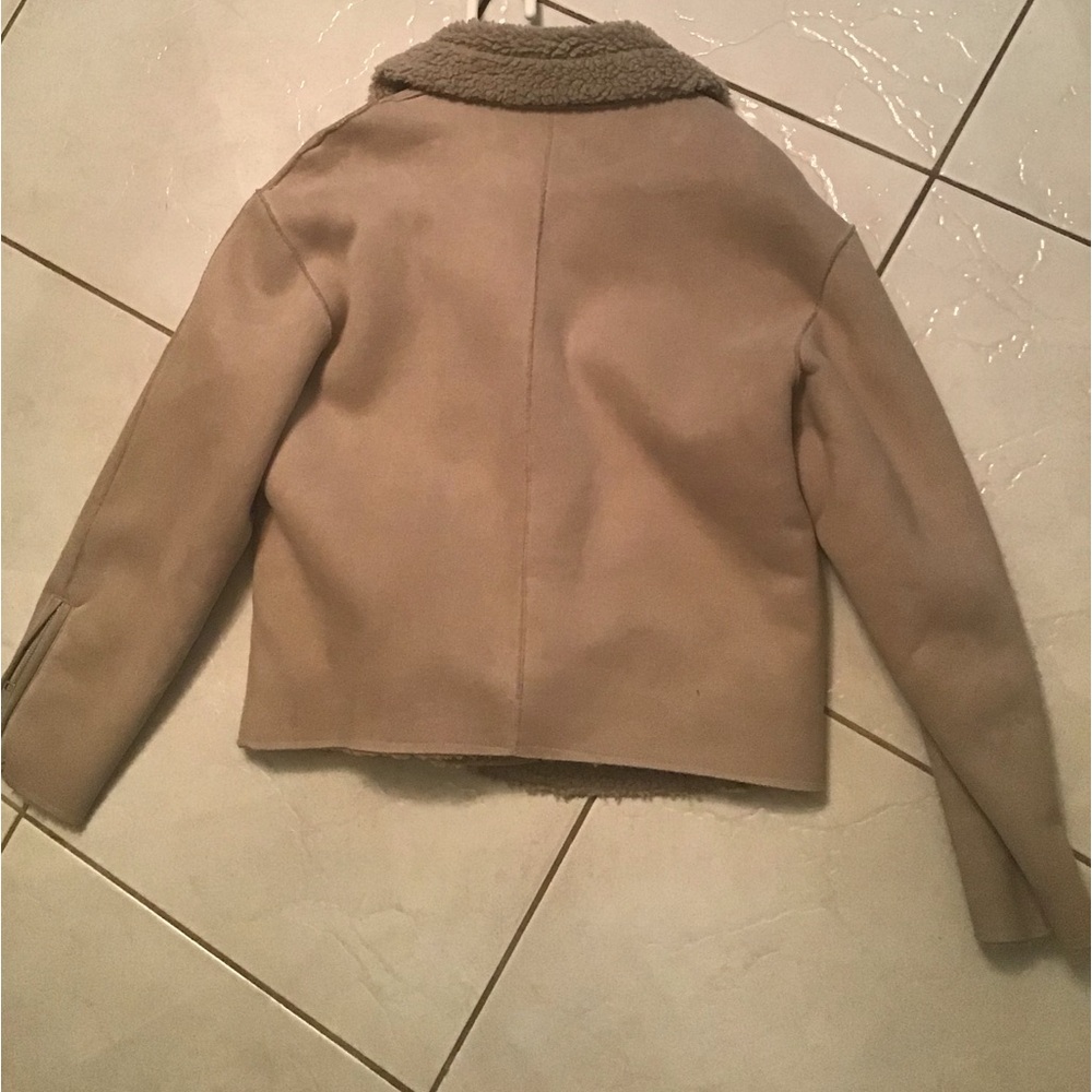 Zip Up Jacket Faux Suede Shearling Lined - Picture 7 of 9